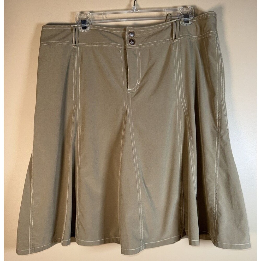 Athleta Whatever  Swing A-line Tan Skort Skirt Shorts Women's Size 16” Active